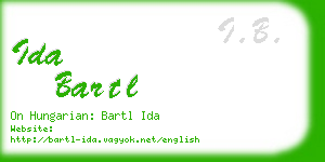 ida bartl business card